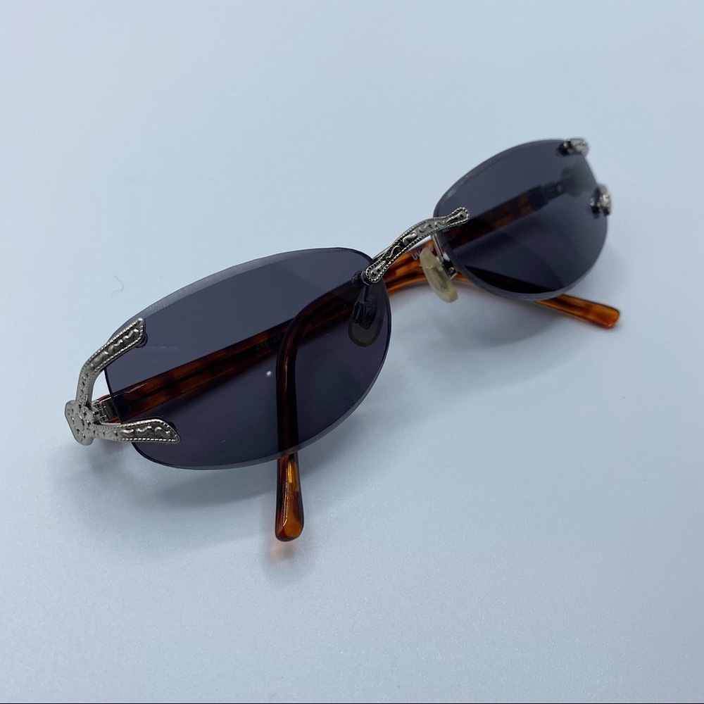 Vintage | Boho Western Oval Rimless Sunglasses
